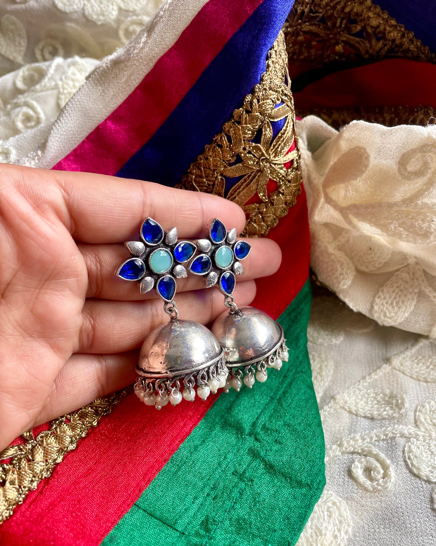 Sumukhi - Multicolour Stone Jhumkas