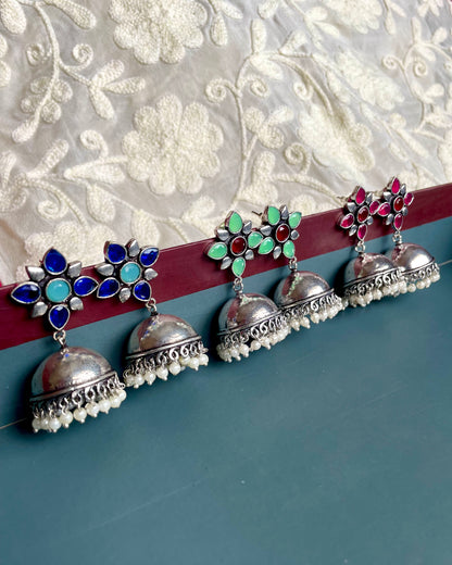 Sumukhi - Multicolour Stone Jhumkas