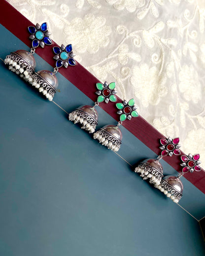Sumukhi - Multicolour Stone Jhumkas