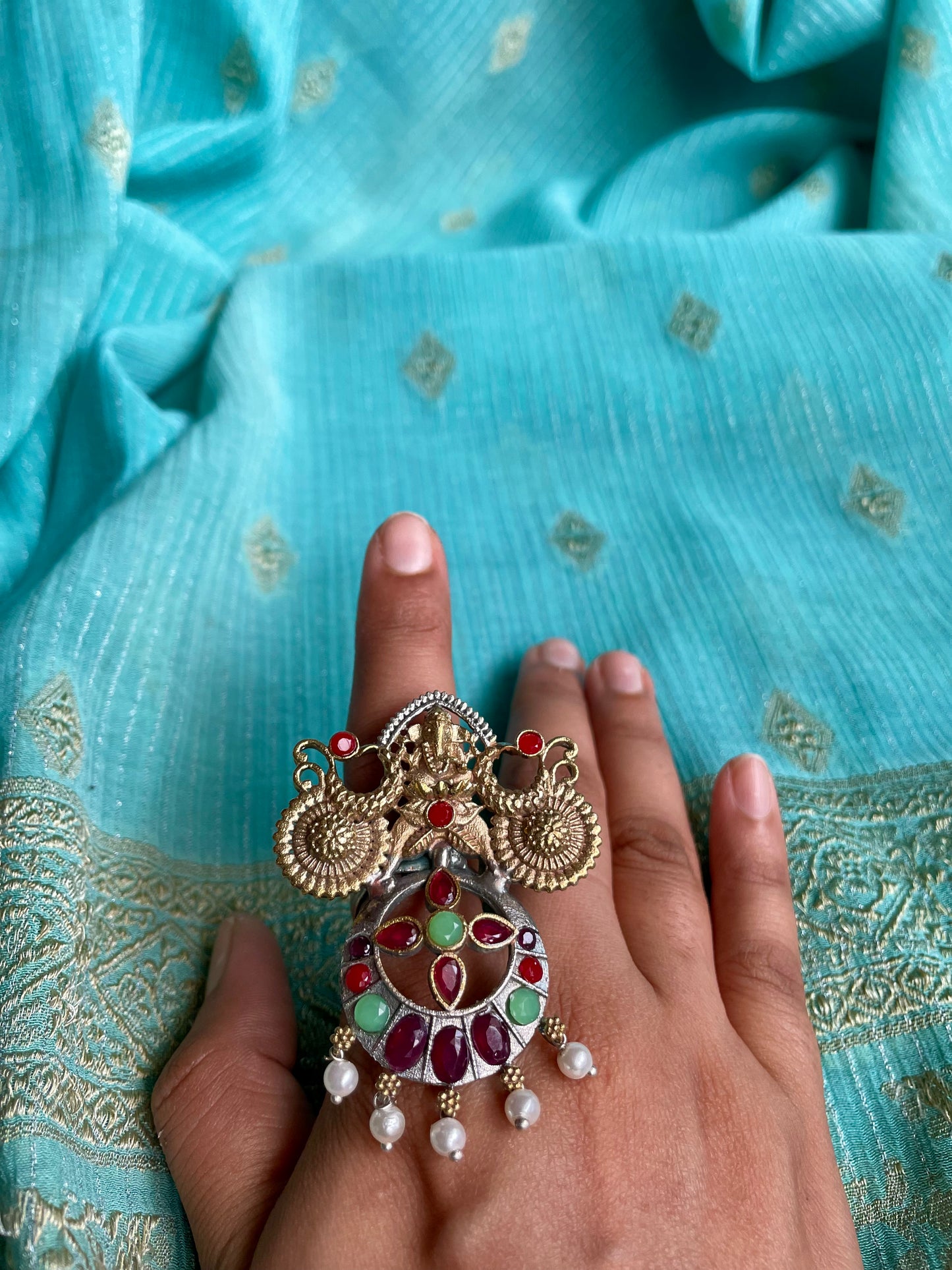 गणेश चक्र (Ganesh Chakra) - Contemporary Dual Tone Fusion Ring