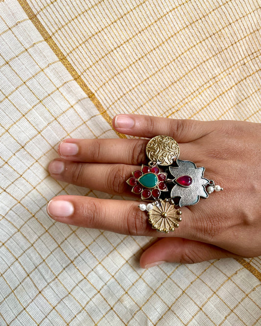 पद्महार (Padmahar) - Contemporary Dual Tone Fusion Ring