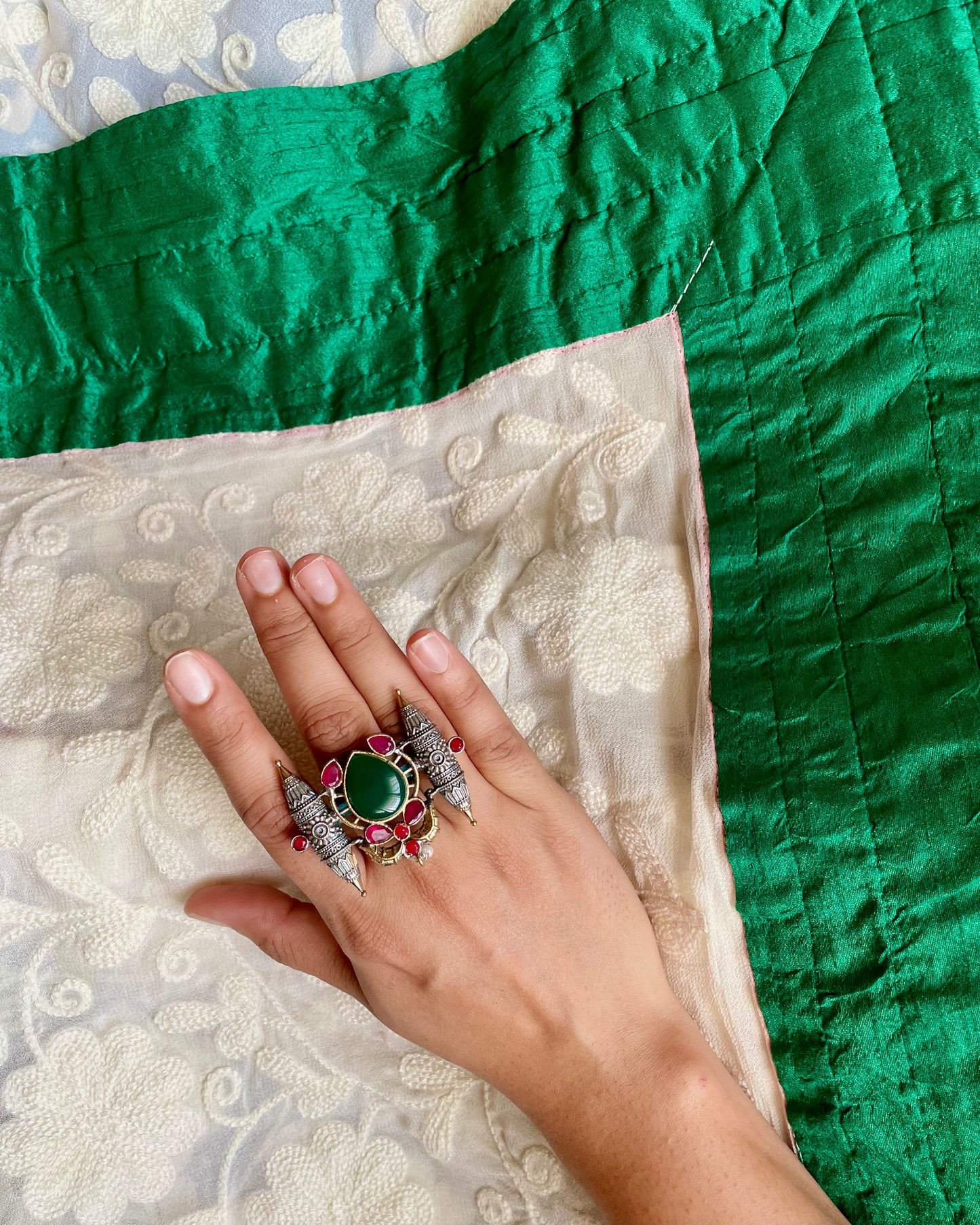 मरकत (Marakata) - Contemporary Dual Tone Fusion Ring