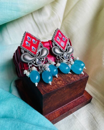 Miraaya Meenakari Handpainted Stud Earrings