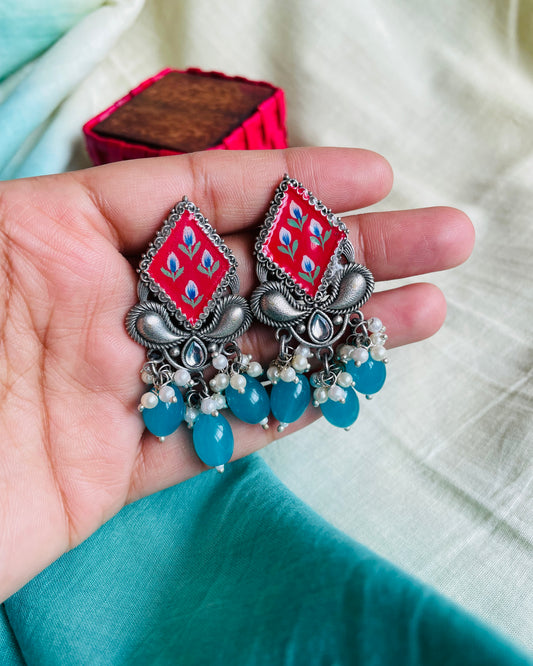 Miraaya Meenakari Handpainted Stud Earrings