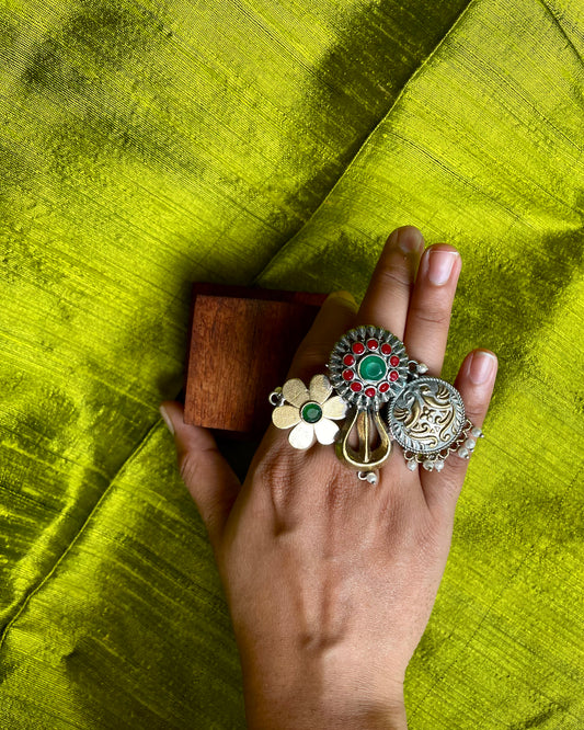 त्रिशूल (Triśūla) - Contemporary Dual Tone Fusion Ring