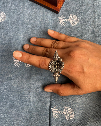 Medha | Silver Plated Oxidised Ring