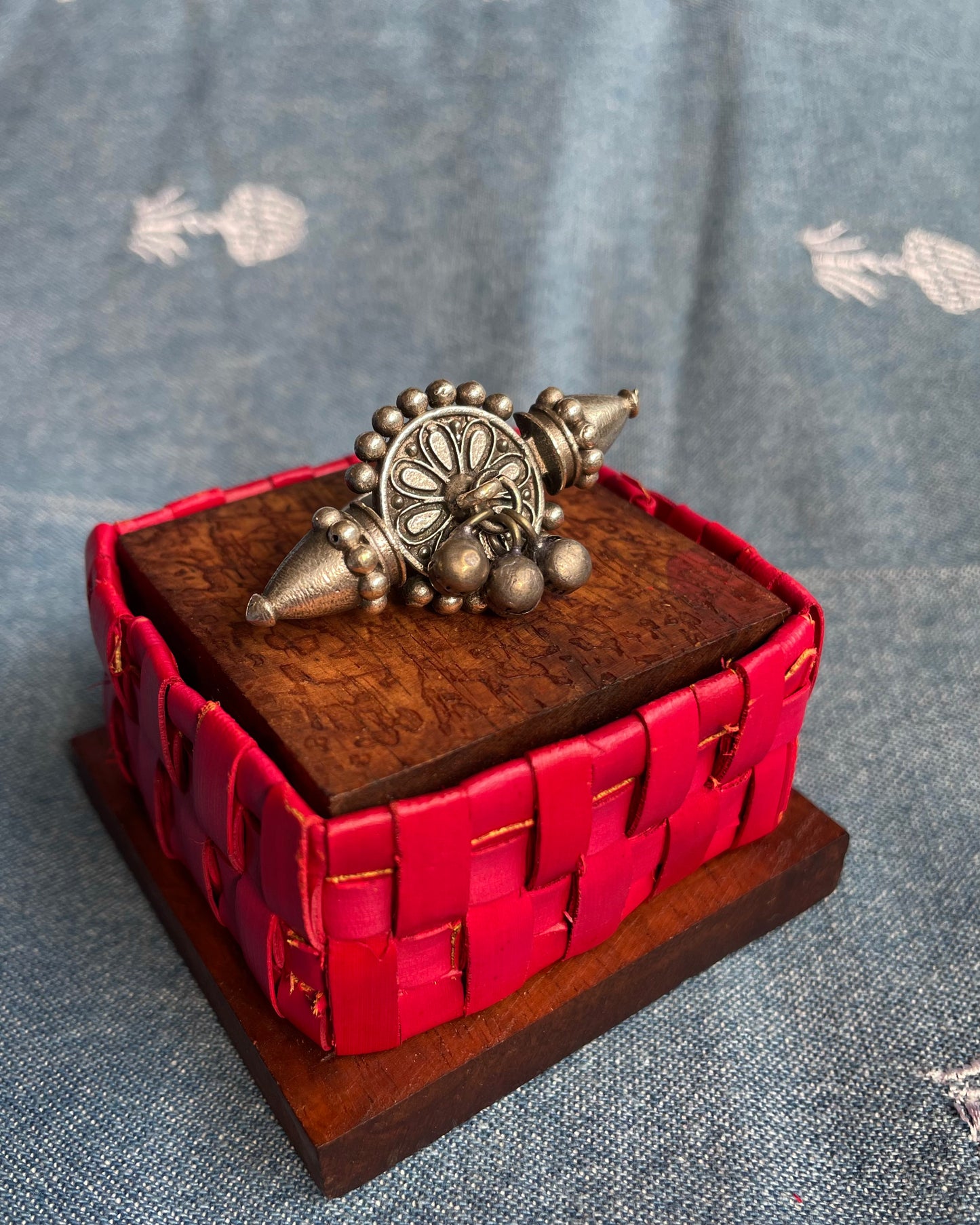 Medha | Silver Plated Oxidised Ring