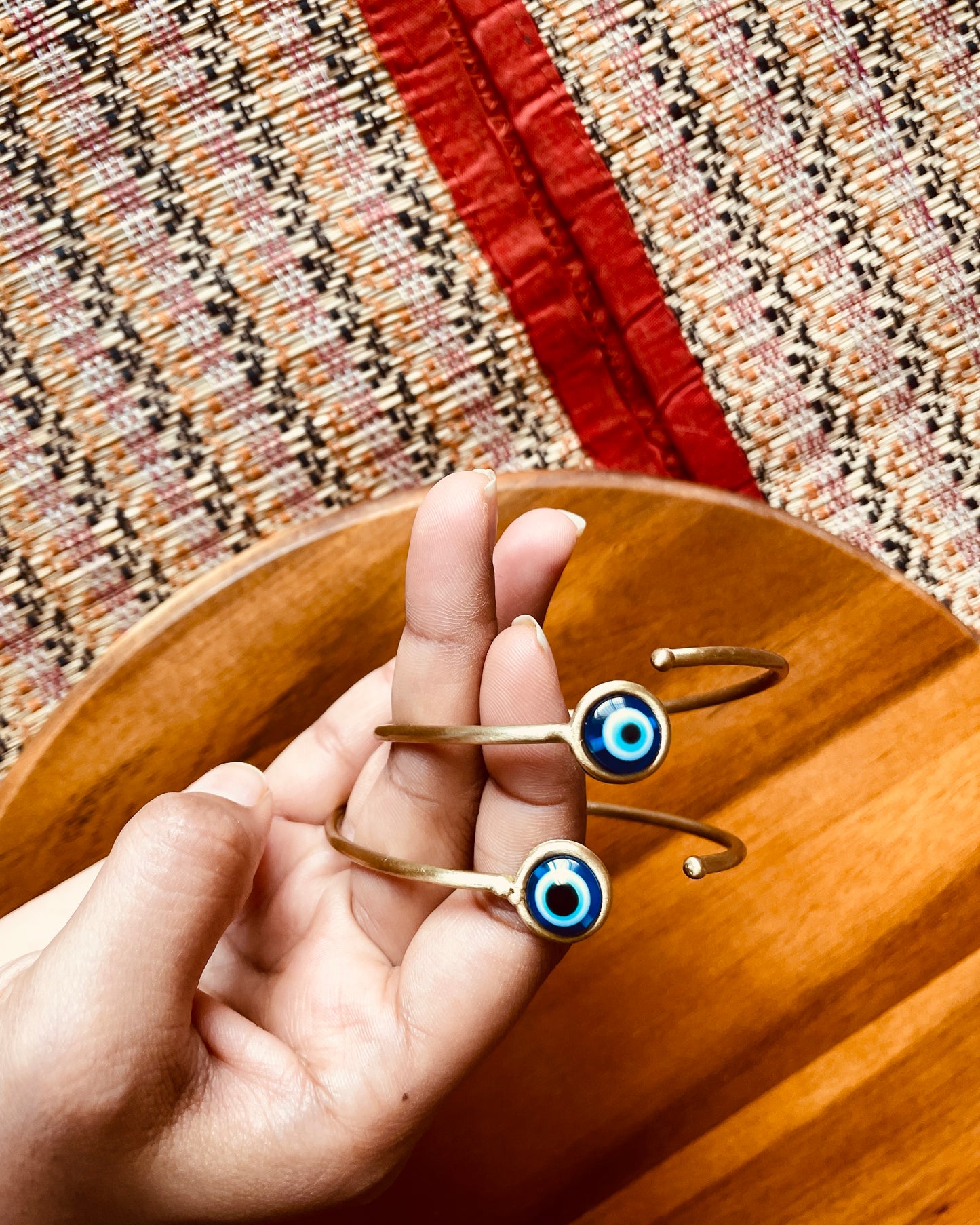 Evil Eye | Brass Handcuffs | Free Size