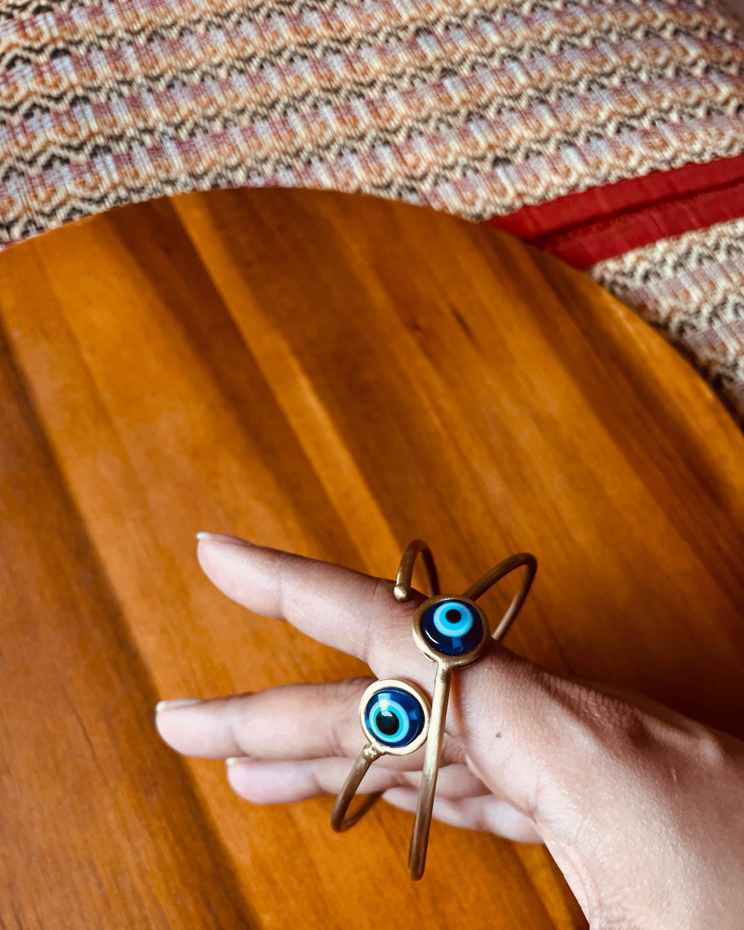 Evil Eye | Brass Handcuffs | Free Size