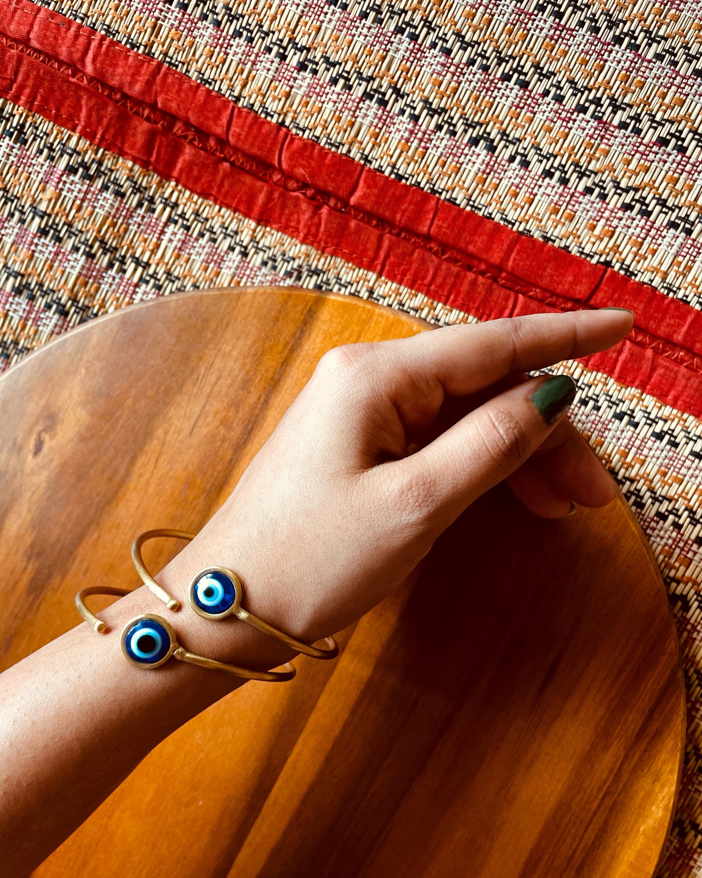 Evil Eye | Brass Handcuffs | Free Size
