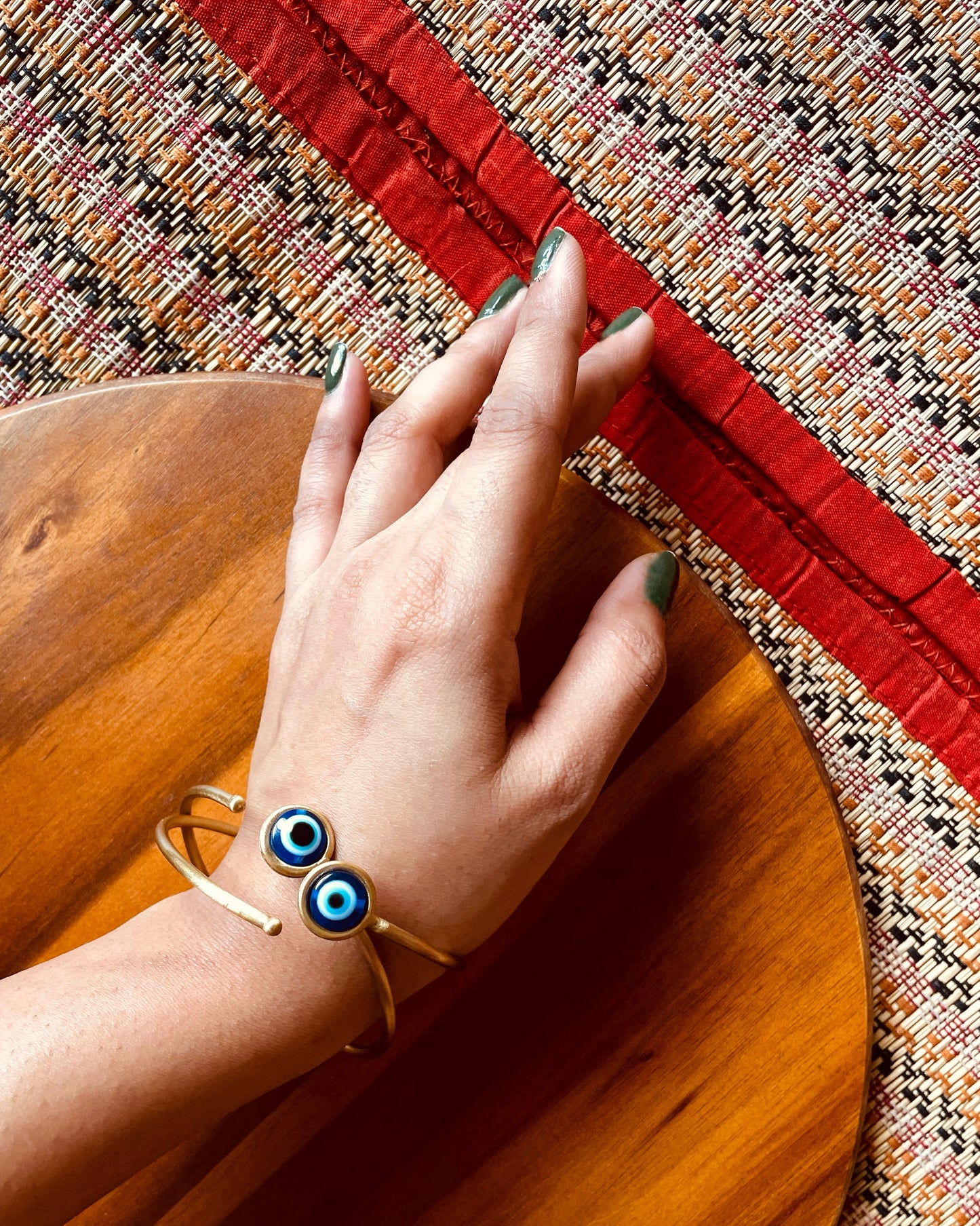 Evil Eye | Brass Handcuffs | Free Size