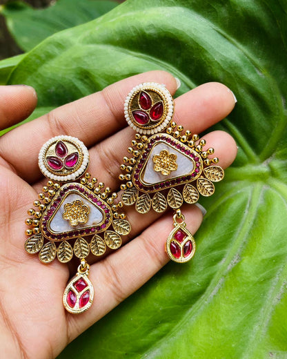 Rudhraa | Temple-Inspired Kemp Earrings