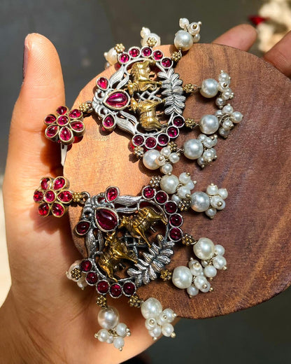 Nandi-Vaahana | Temple-Inspired Kemp Earrings