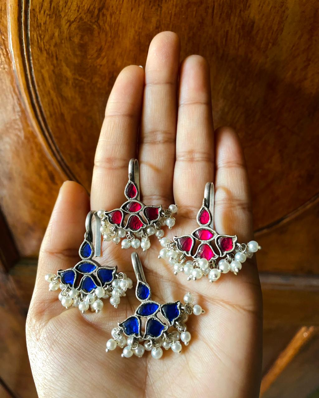 Taaraka | Meenakari Kemp Bugadi by the कारीगर | Silver Plated