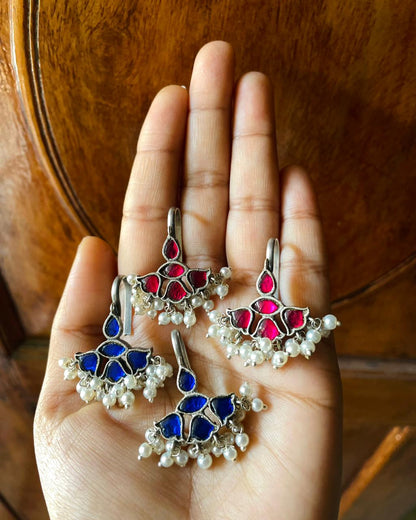 Taaraka | Meenakari Kemp Bugadi by the कारीगर | Silver Plated