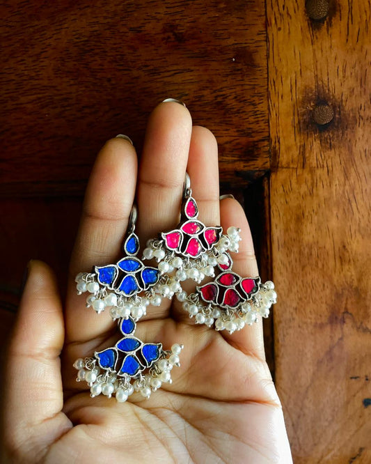 Taaraka | Meenakari Kemp Bugadi by the कारीगर | Silver Plated