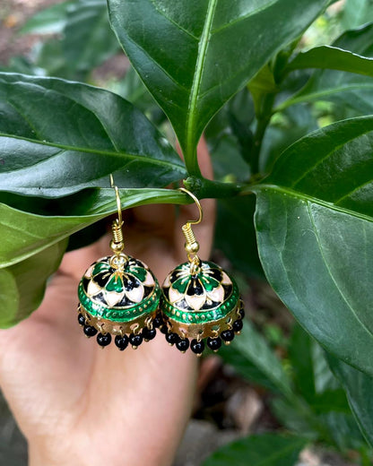Tropical Greens | Jhumkas | The Meenakari Edit