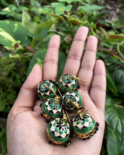 Tropical Greens | Jhumkas | The Meenakari Edit
