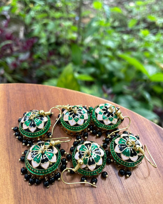 Tropical Greens | Jhumkas | The Meenakari Edit