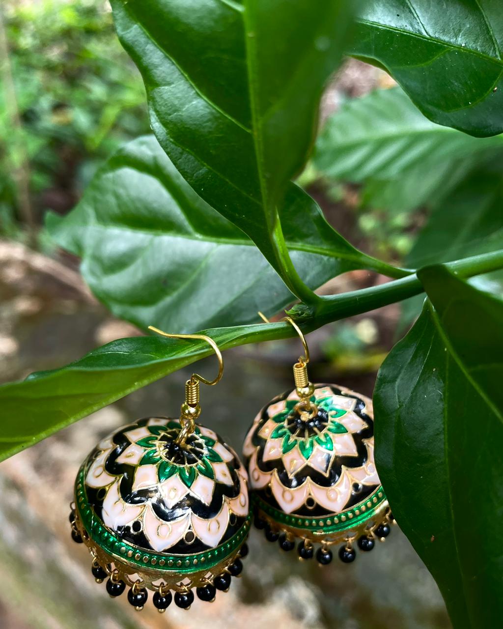 Tropical Greens. V2 | Jhumkas | The Meenakari Edit