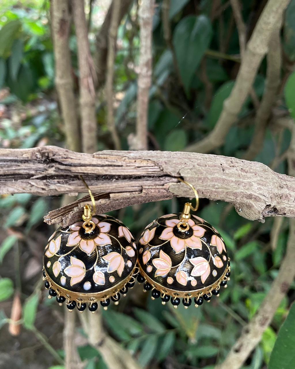 Blooming in Black | Jhumkas | The Meenakari Edit