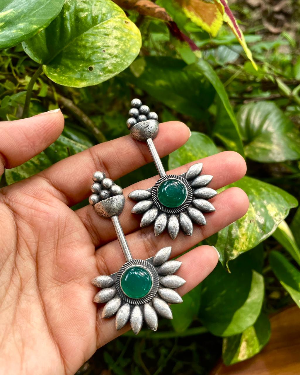 SuryaMukhi |Silver Plated Statement Studs