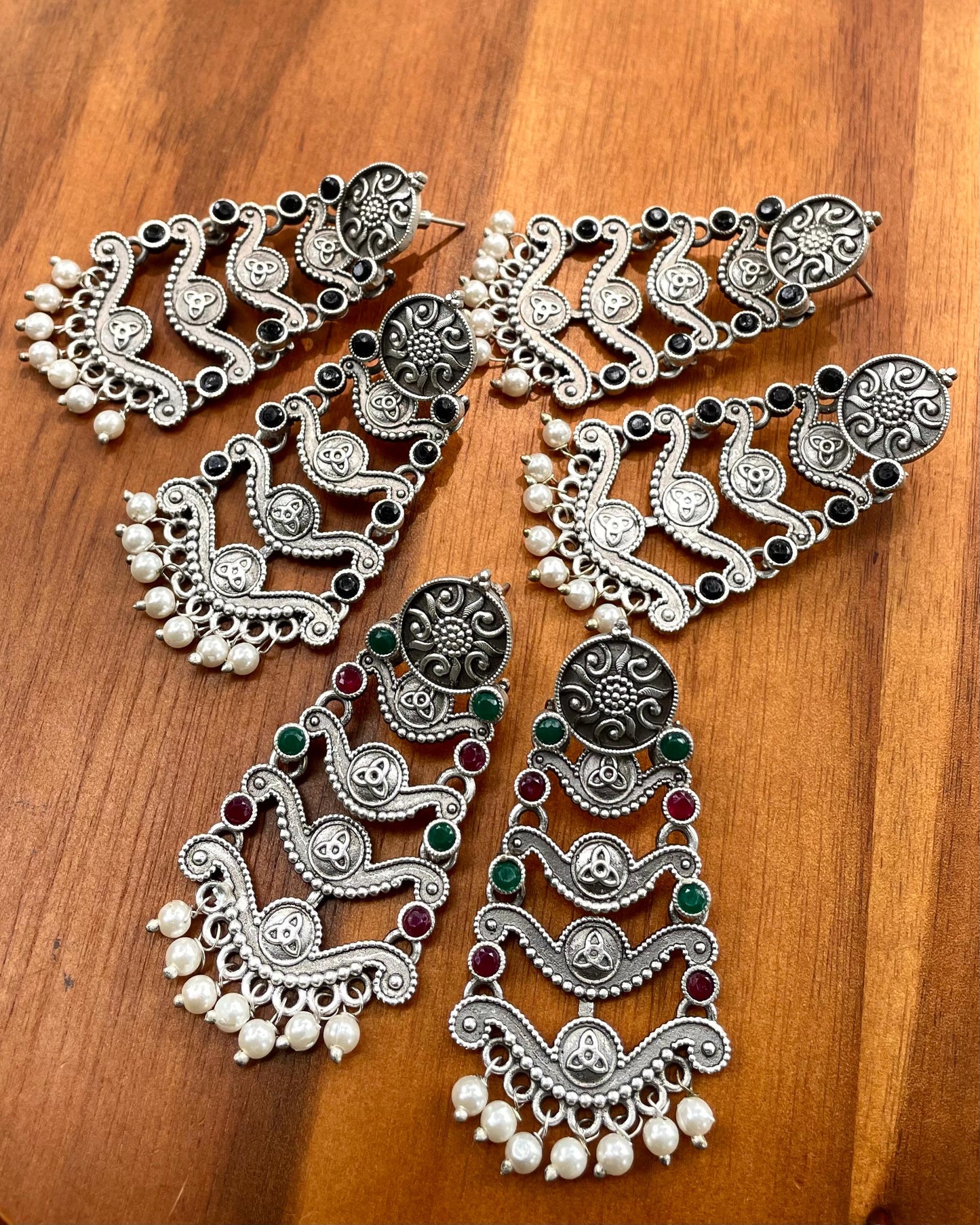 Chaturanga |Silver Plated Statement Studs