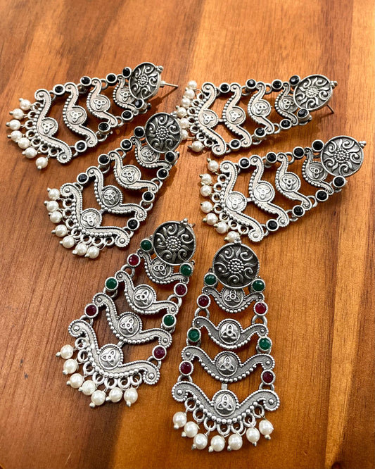 Chaturanga |Silver Plated Statement Studs