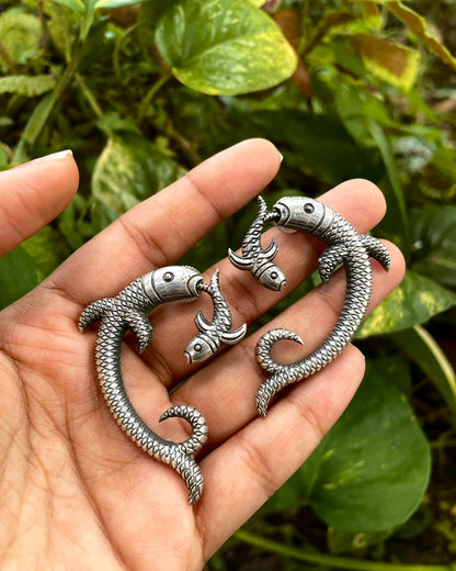 Double Catch | Silver-Plated Statement Studs