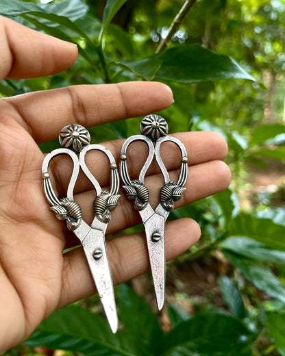 The Vintage Scissor | Silver-Plated Statement Studs