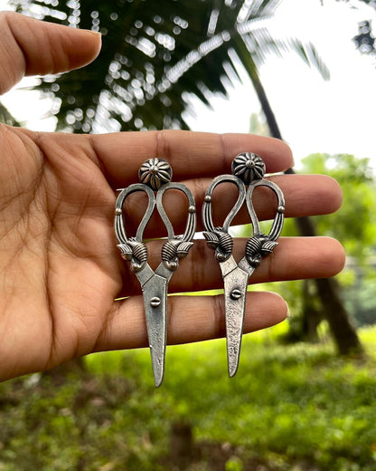 The Vintage Scissor | Silver-Plated Statement Studs