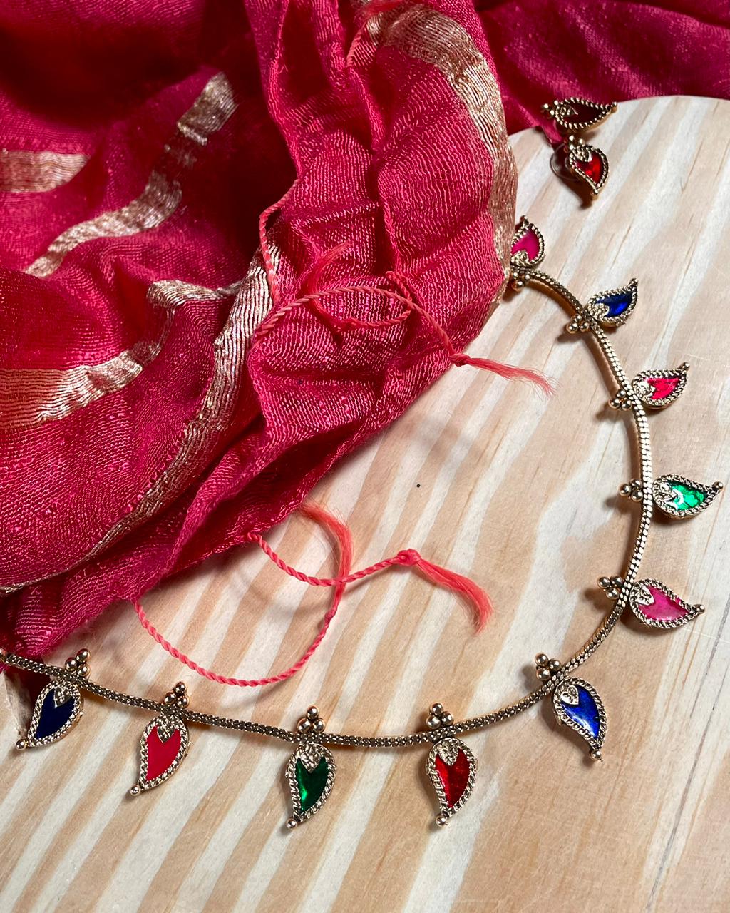 Palakka Chithram | Antique Heritage Inspired Delicate Choker Set | Edit त्रिकाय