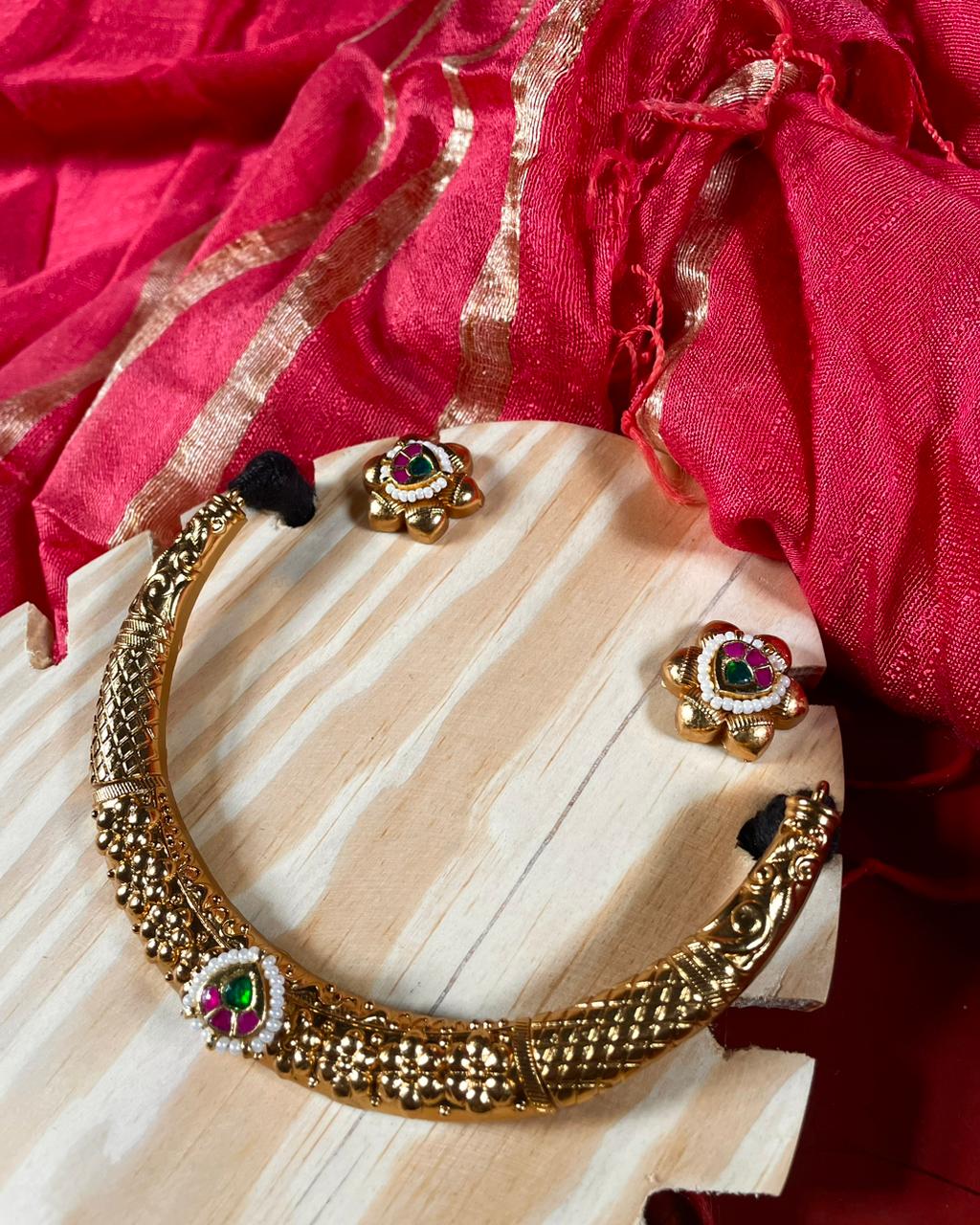 Swarna Chilambu Maala | Antique Heritage Inspired Choker Set | Edit त्रिकाय