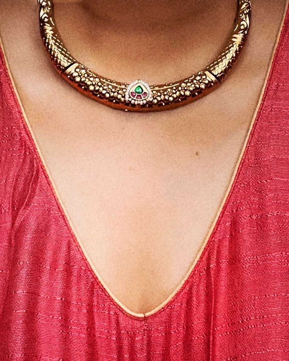 Swarna Chilambu Maala | Antique Heritage Inspired Choker Set | Edit त्रिकाय