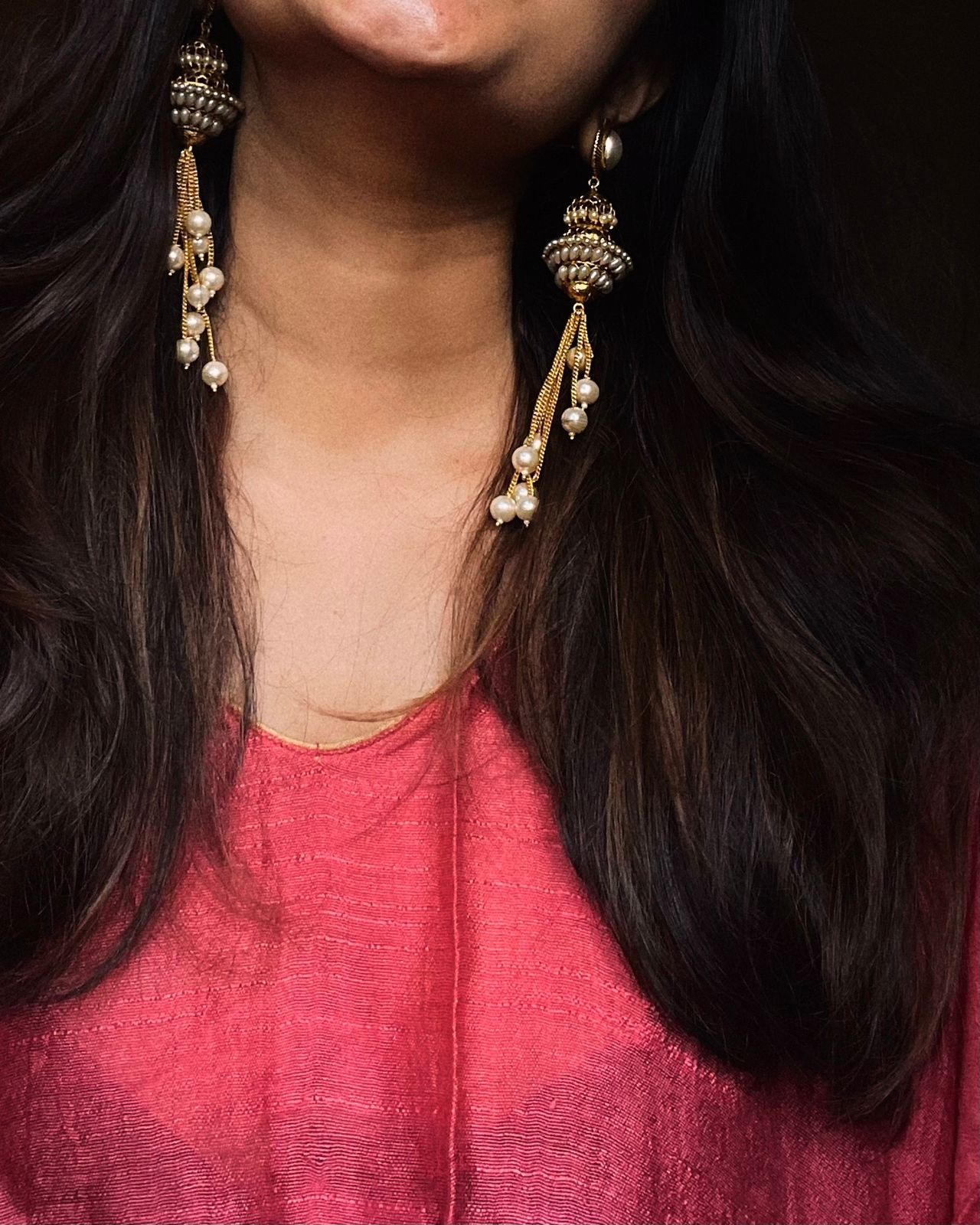 Muthucharam | Antique Gold-Plated Earrings | Edit त्रिकाय