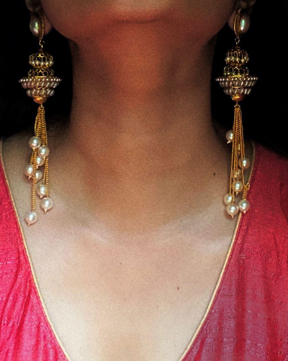Muthucharam | Antique Gold-Plated Earrings | Edit त्रिकाय