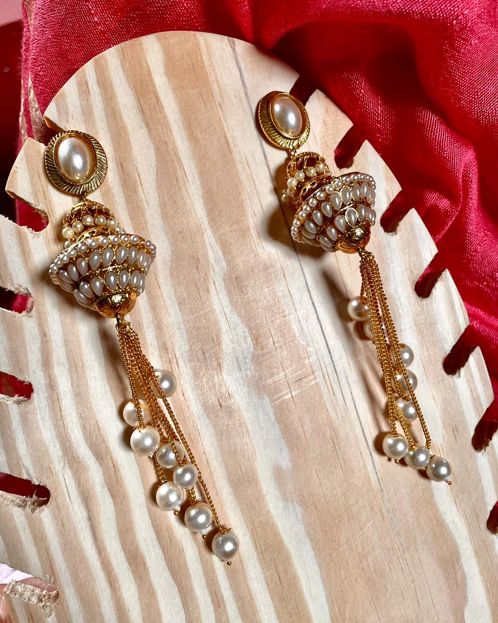 Muthucharam | Antique Gold-Plated Earrings | Edit त्रिकाय