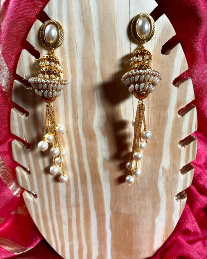 Muthucharam | Antique Gold-Plated Earrings | Edit त्रिकाय