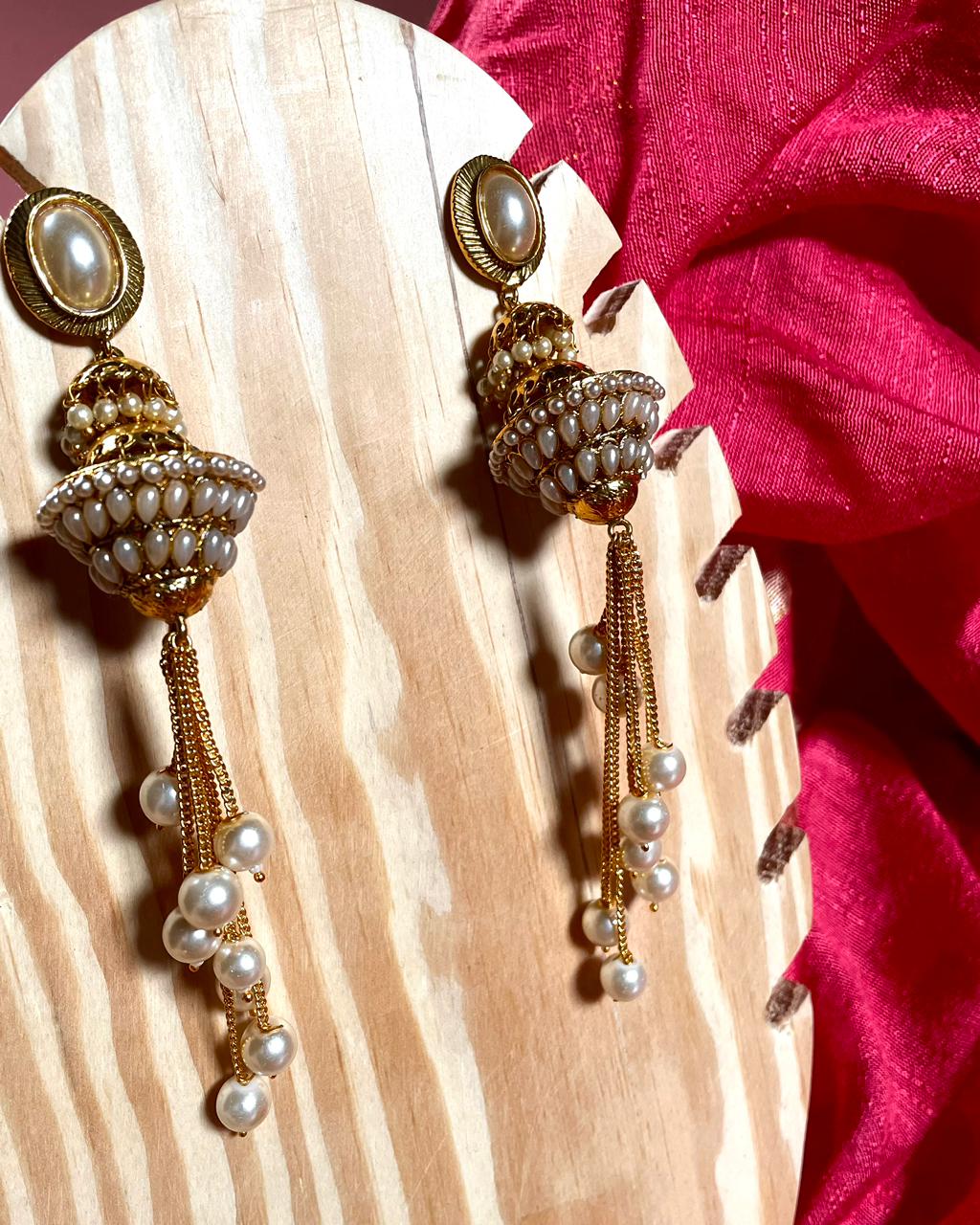 Muthucharam | Antique Gold-Plated Earrings | Edit त्रिकाय