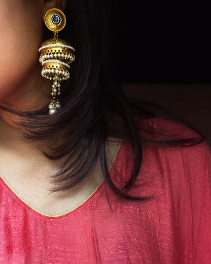 Kodamaatam | Antique Gold-Plated Jhumkas| Edit त्रिकाय