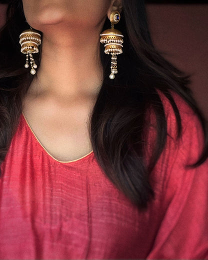 Kodamaatam | Antique Gold-Plated Jhumkas| Edit त्रिकाय