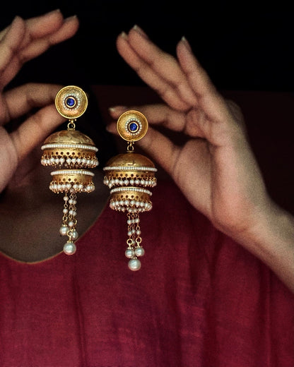 Kodamaatam | Antique Gold-Plated Jhumkas| Edit त्रिकाय