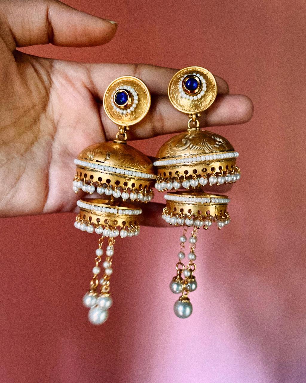 Kodamaatam | Antique Gold-Plated Jhumkas| Edit त्रिकाय