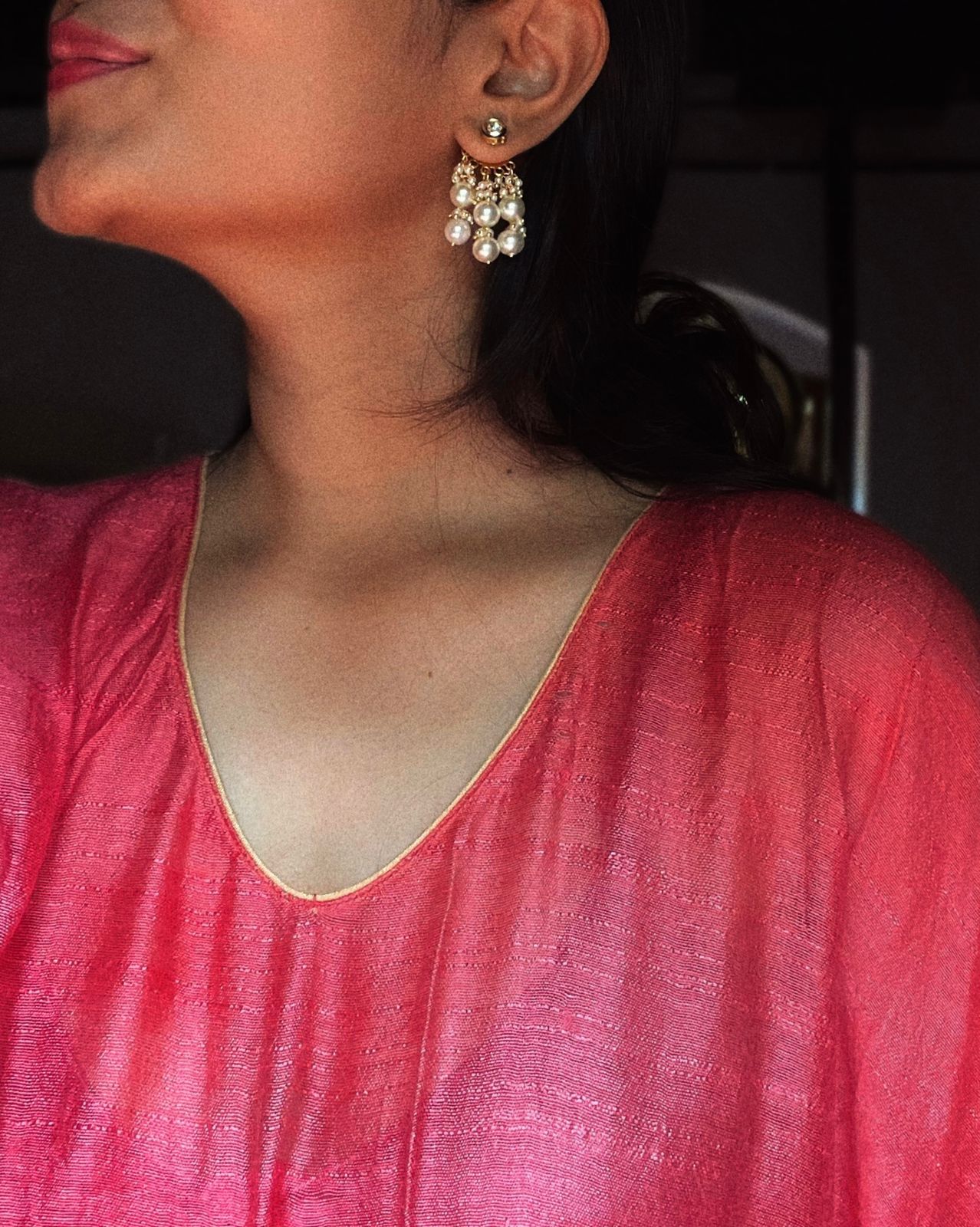 Pearl Cluster | Antique Gold-Plated Earrings | Edit त्रिकाय