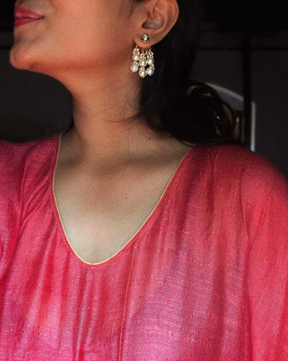 Pearl Cluster | Antique Gold-Plated Earrings | Edit त्रिकाय