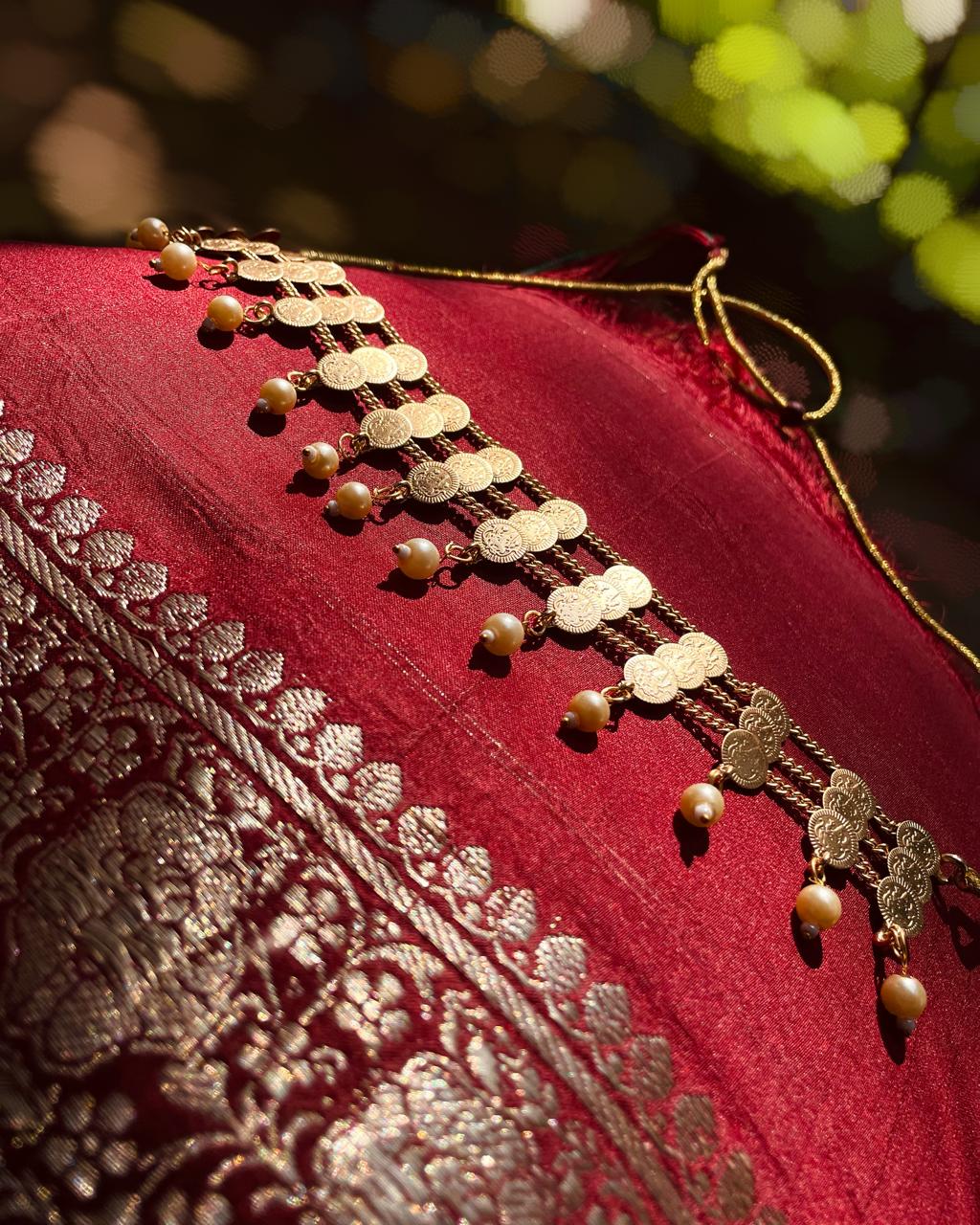 Thaliyar Kaashu | Antique Kaashu Maala with Pearls | Edit त्रिकाय