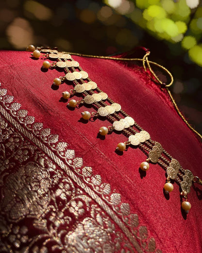 Thaliyar Kaashu | Antique Kaashu Maala with Pearls | Edit त्रिकाय