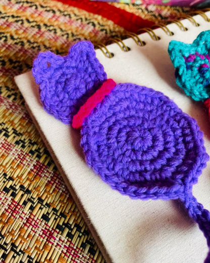 Hand-Crocheted Cat-themed Bookmarks