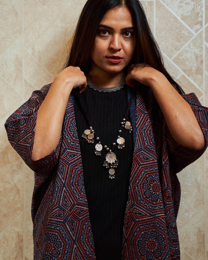 Taani Kimono-inspired Assymetric Cape