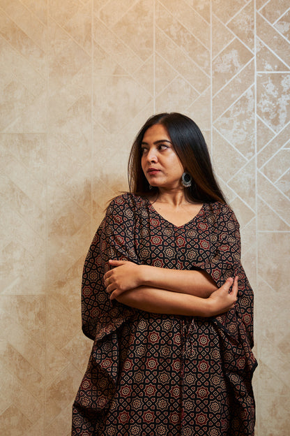 Ainiti Block-Printed Long Kaftan